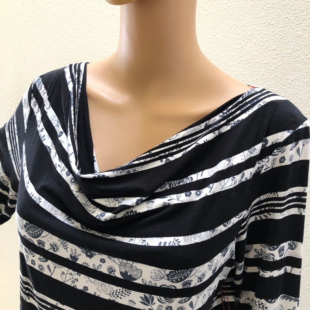 NWOT Hatley Black & White Striped Floral Dress S - Picture 4 of 8